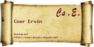 Cser Ervin névjegykártya