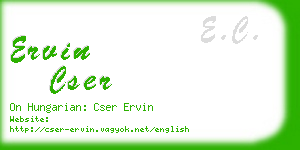 ervin cser business card